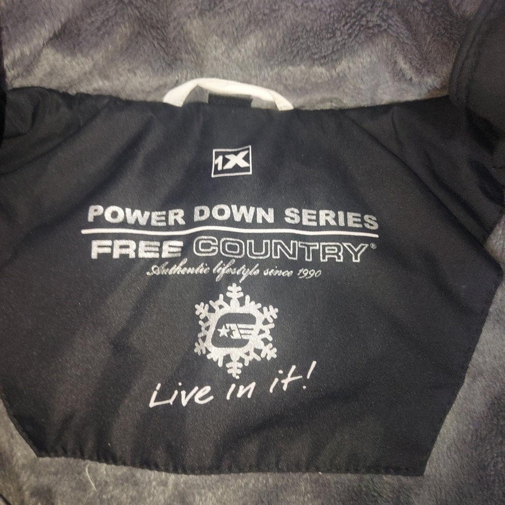 FREE COUNTRY Womens Power Down Series‎ Puffer Jacket Black Full Zip Warm Winter